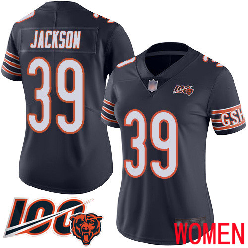 Chicago Bears Limited Navy Blue Women Eddie Jackson Home Jersey NFL Football #39 100th Season->chicago bears->NFL Jersey